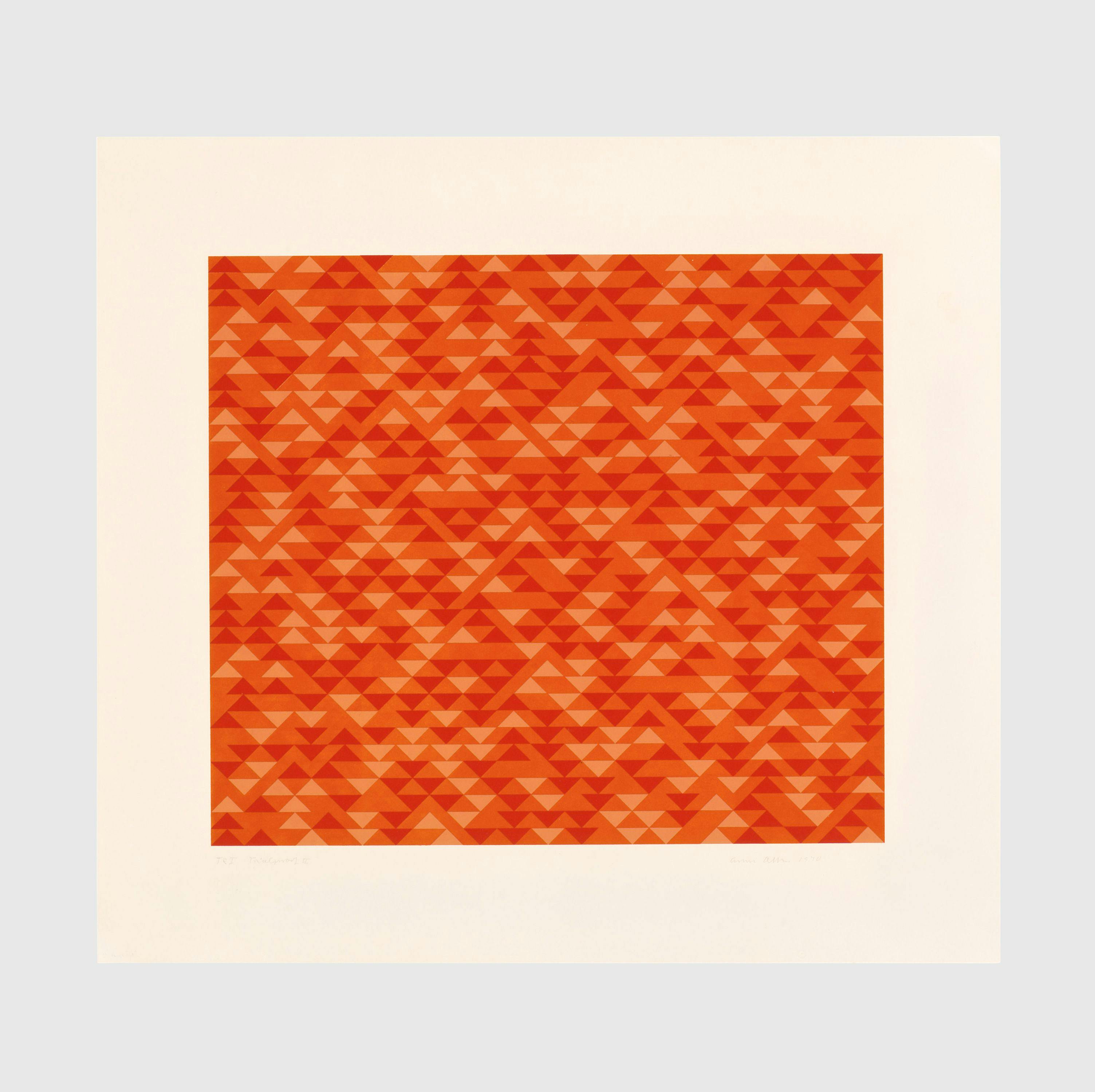 A print by Anni Albers, titled TR I, dated 1970.
